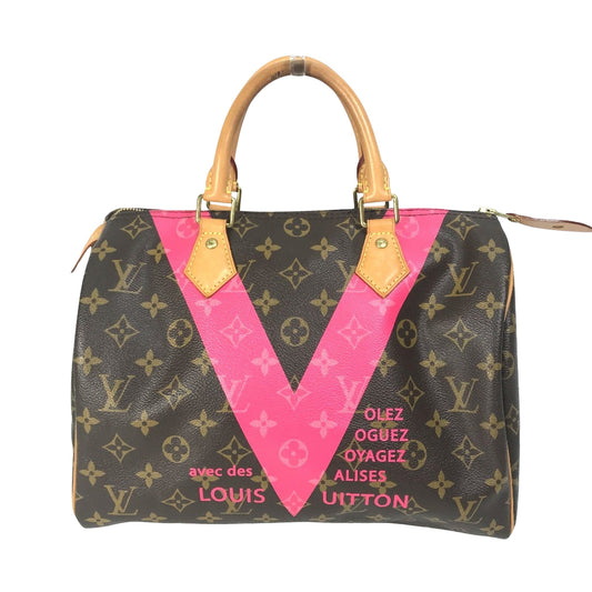 Louis Vuitton Speedy 30, Brown, Canvas, travel