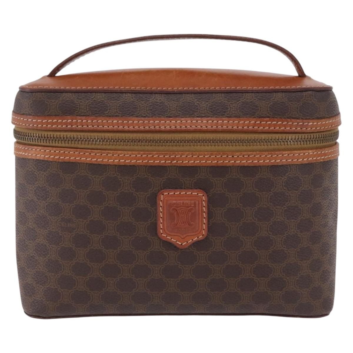 Celine Macadam Vanity Canvas, Brown, Canvas, Clutch
