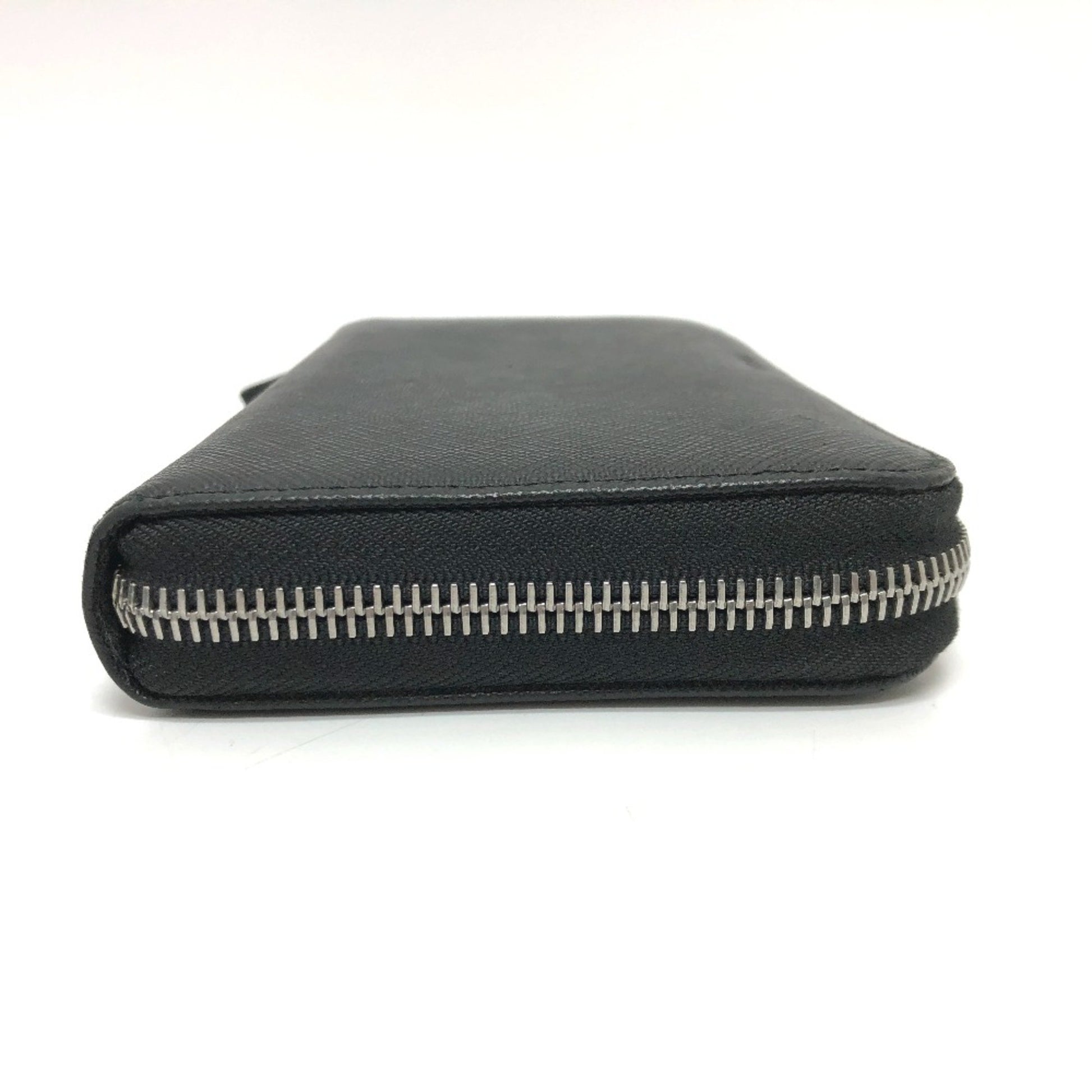 Prada Round Zipper, Black, Leather, wallet
