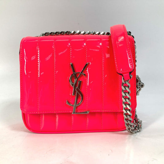 Saint Laurent Vicky, Pink, Leather, clutch