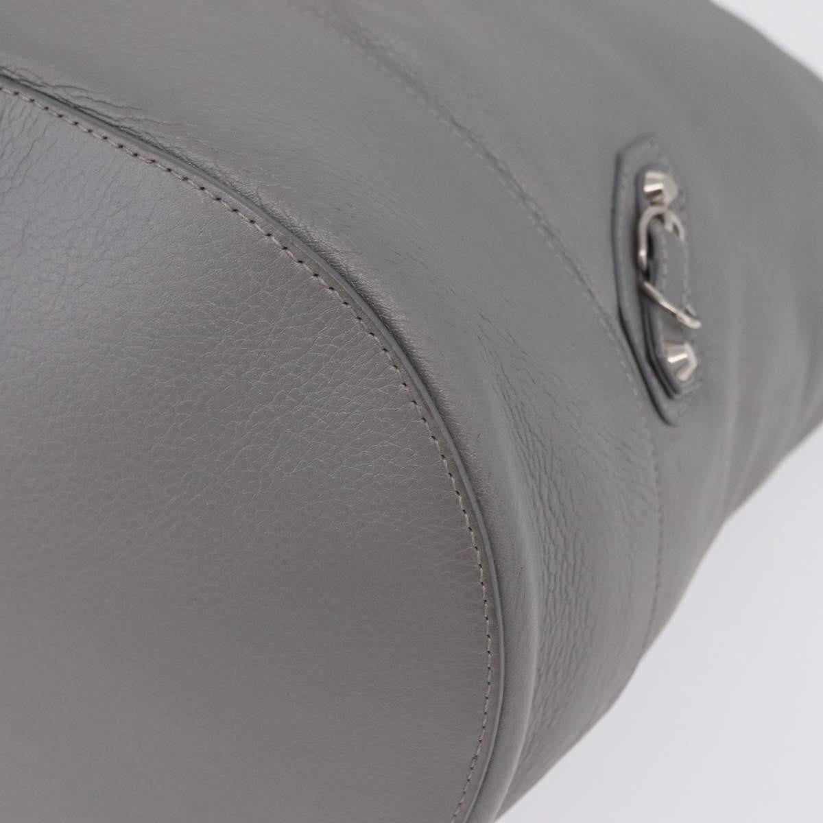 Balenciaga Papier Drop Bucket Leather, Silver, Leather, Handbag