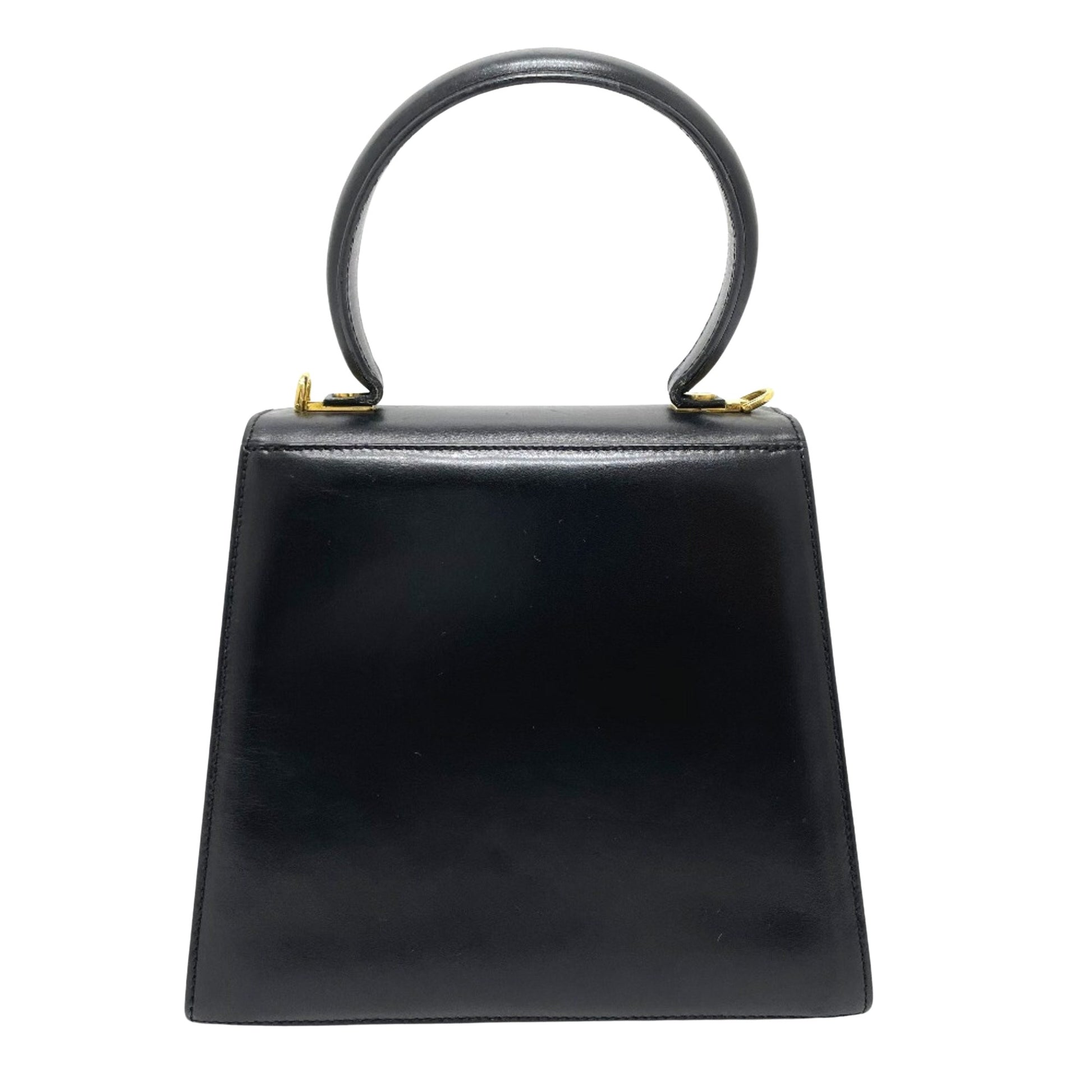 Salvatore Ferragamo Gancini, Black, Leather, handbag