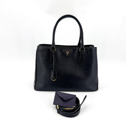 Prada Lux Open Saffiano Leather, Black, Leather, Tote Bag
