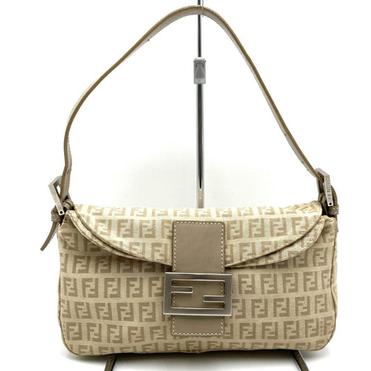 Fendi Mamma Baguette, Beige, Canvas, handbag