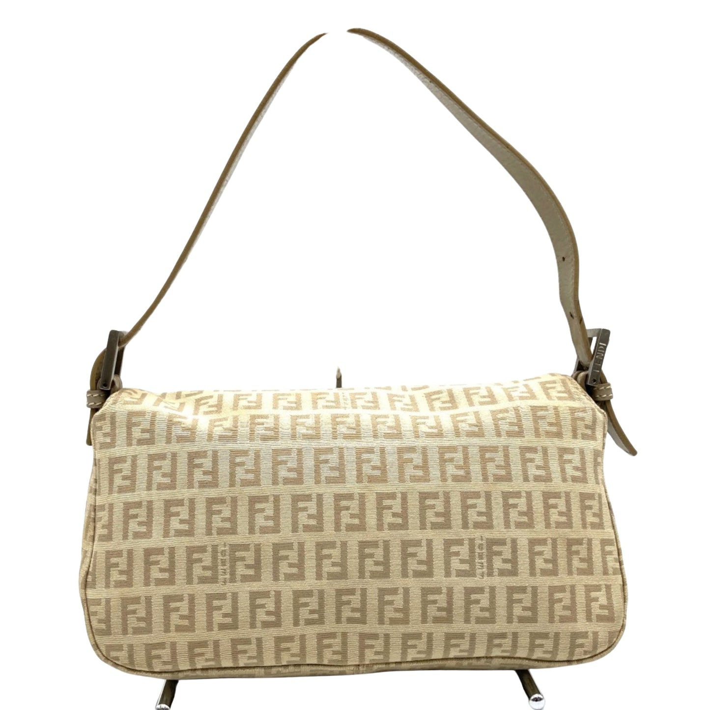 Fendi Mamma Baguette, Beige, Canvas, handbag