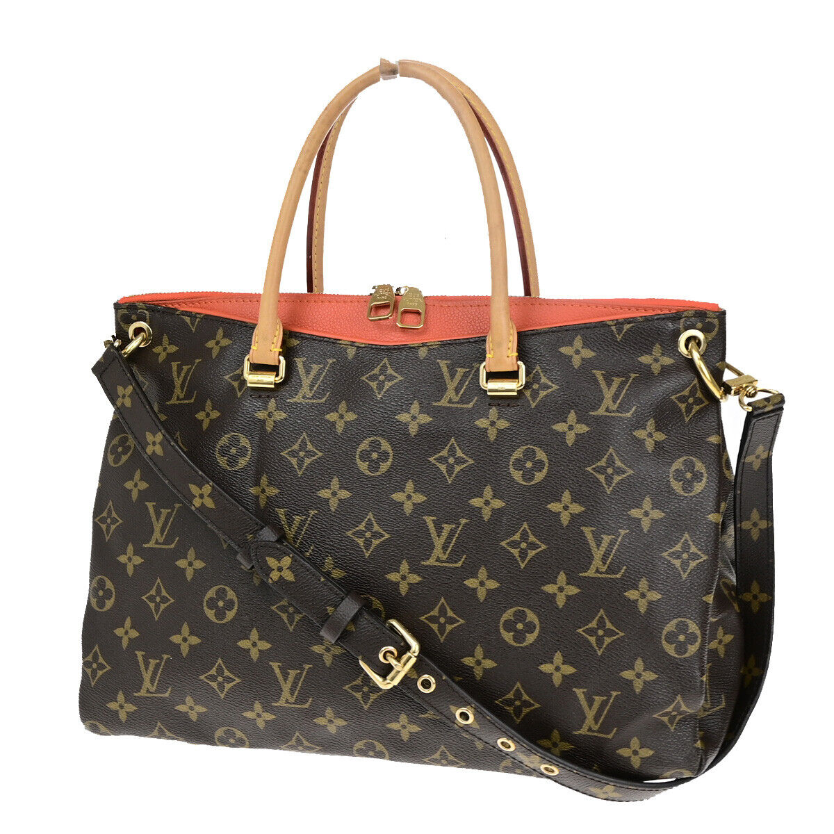 Louis Vuitton Pallas, Brown, Canvas, handbag