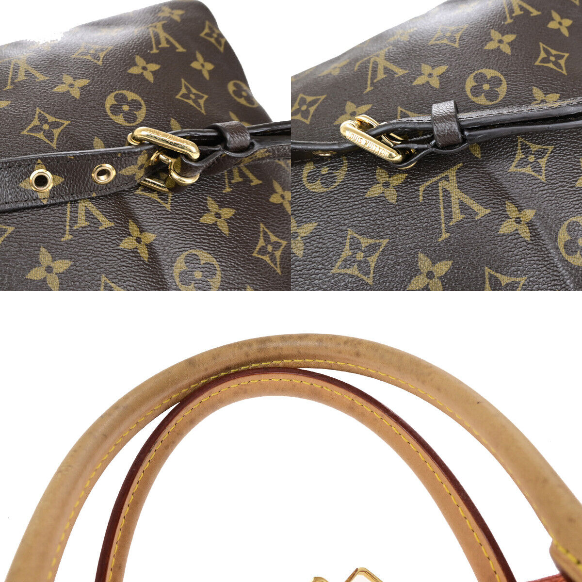 Louis Vuitton Pallas, Brown, Canvas, handbag