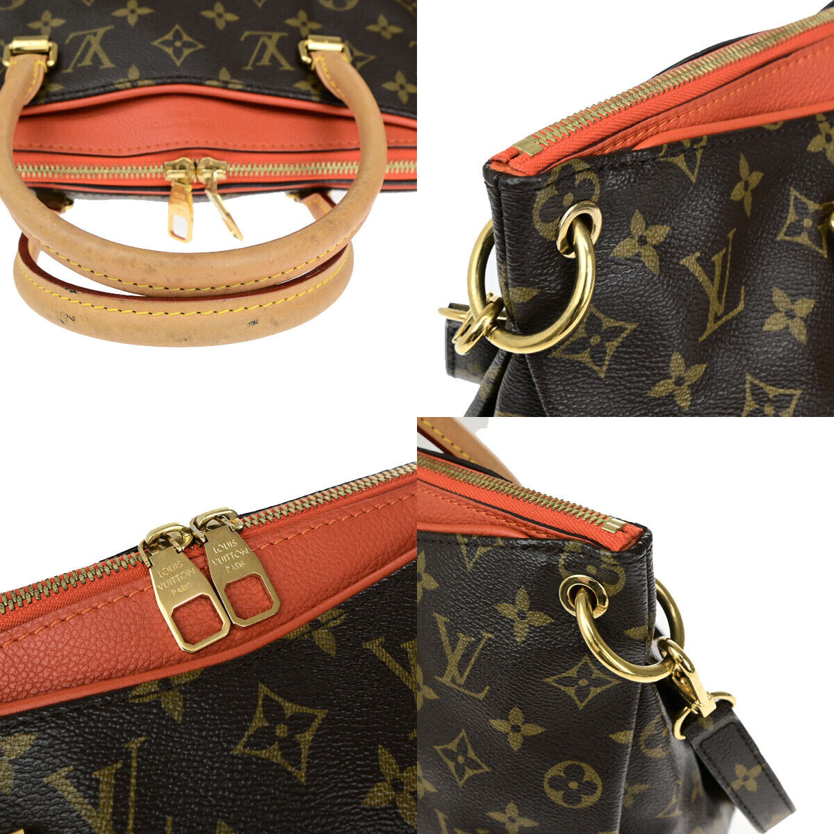 Louis Vuitton Pallas, Brown, Canvas, handbag