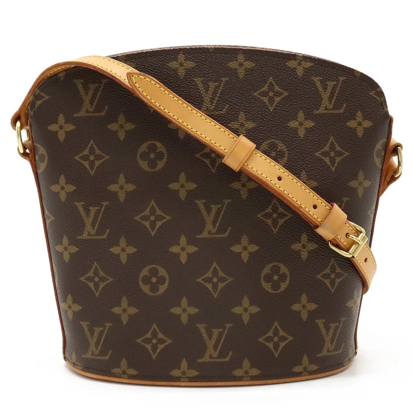 Louis Vuitton Drouot, Brown, Canvas, shoulder