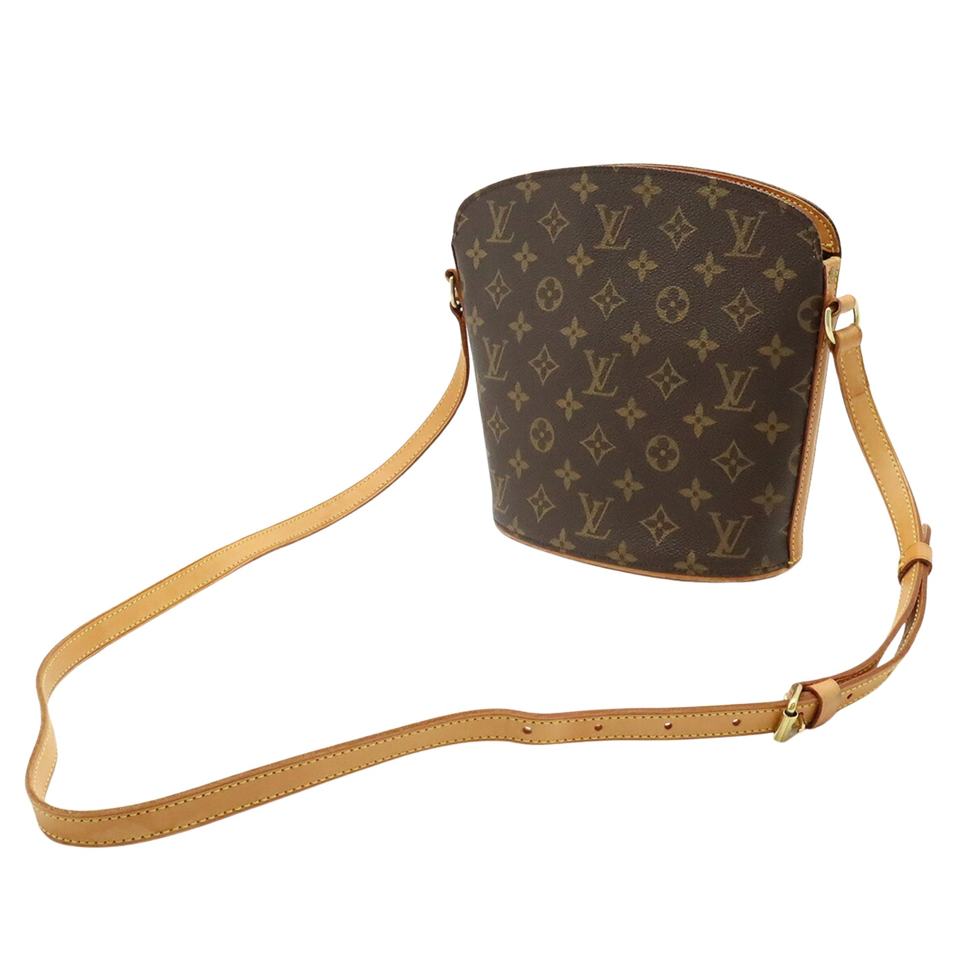 Louis Vuitton Drouot, Brown, Canvas, shoulder