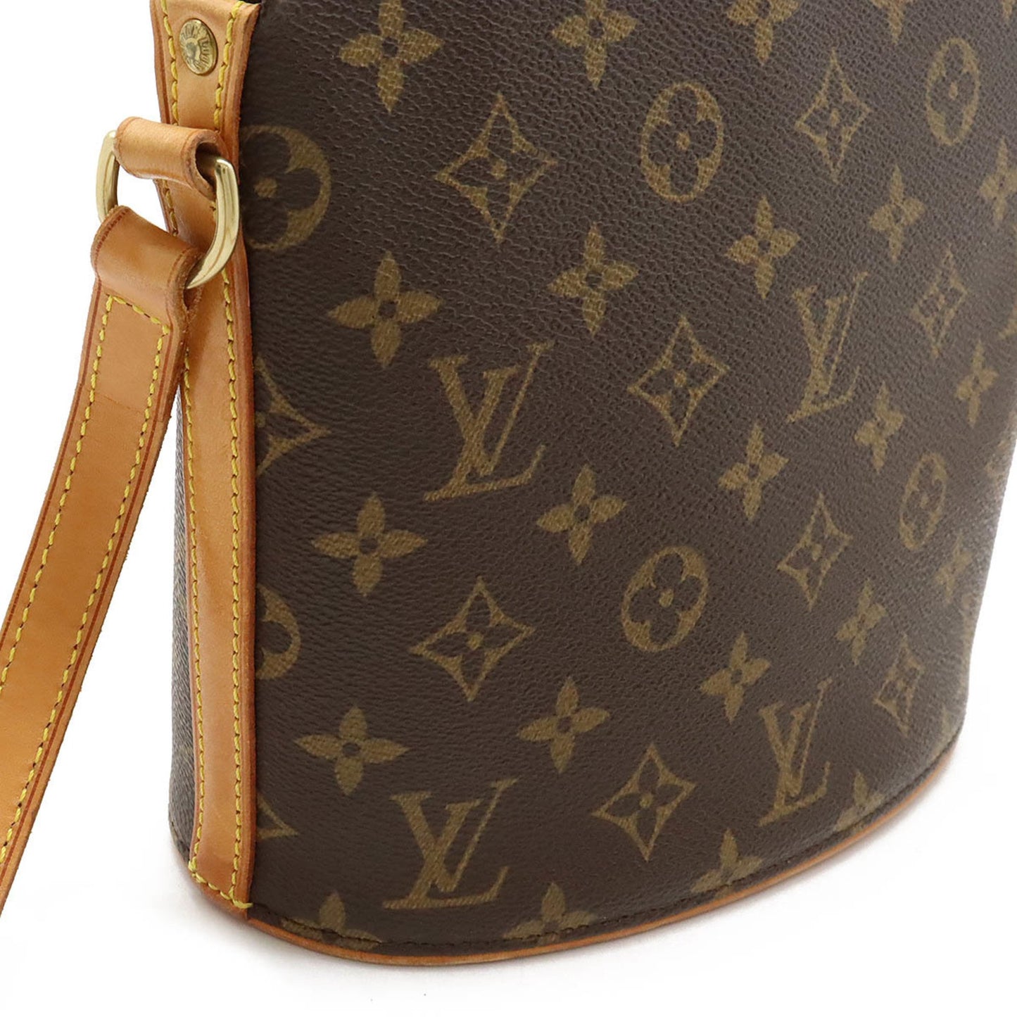 Louis Vuitton Drouot, Brown, Canvas, shoulder