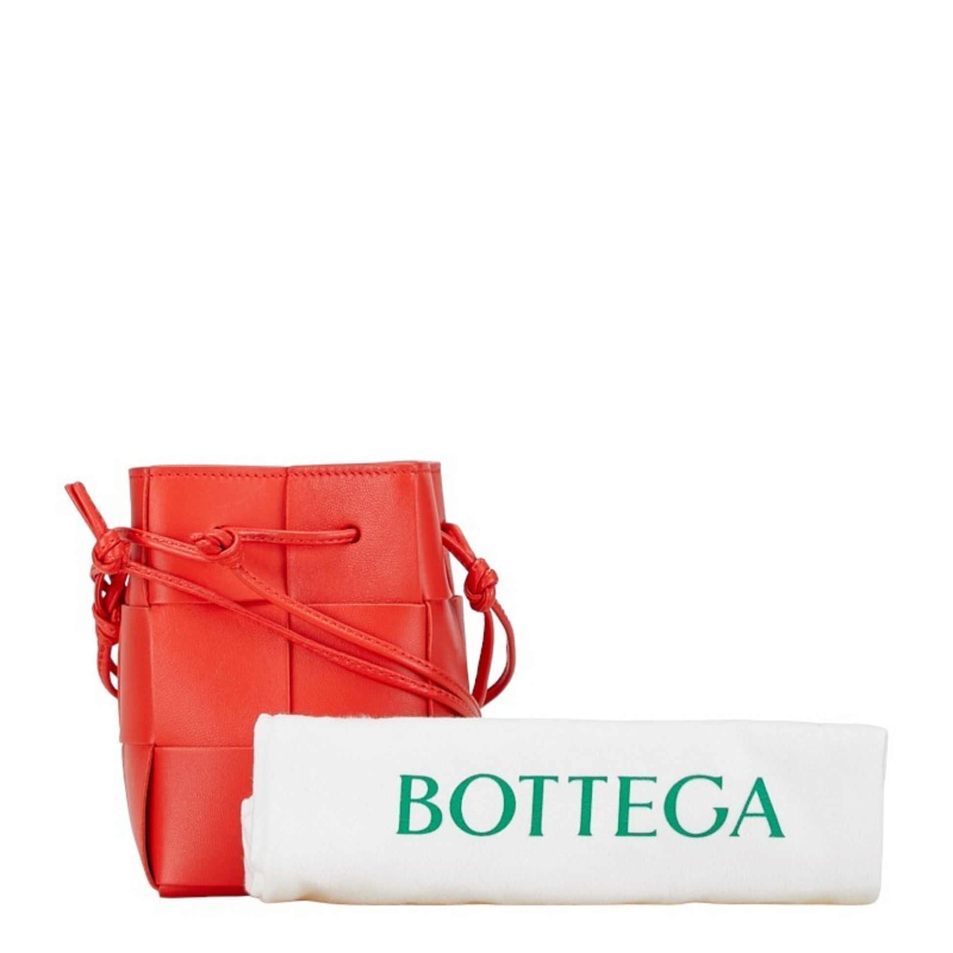 Bottega Veneta Intrecciato, Red, Leather, shoulder