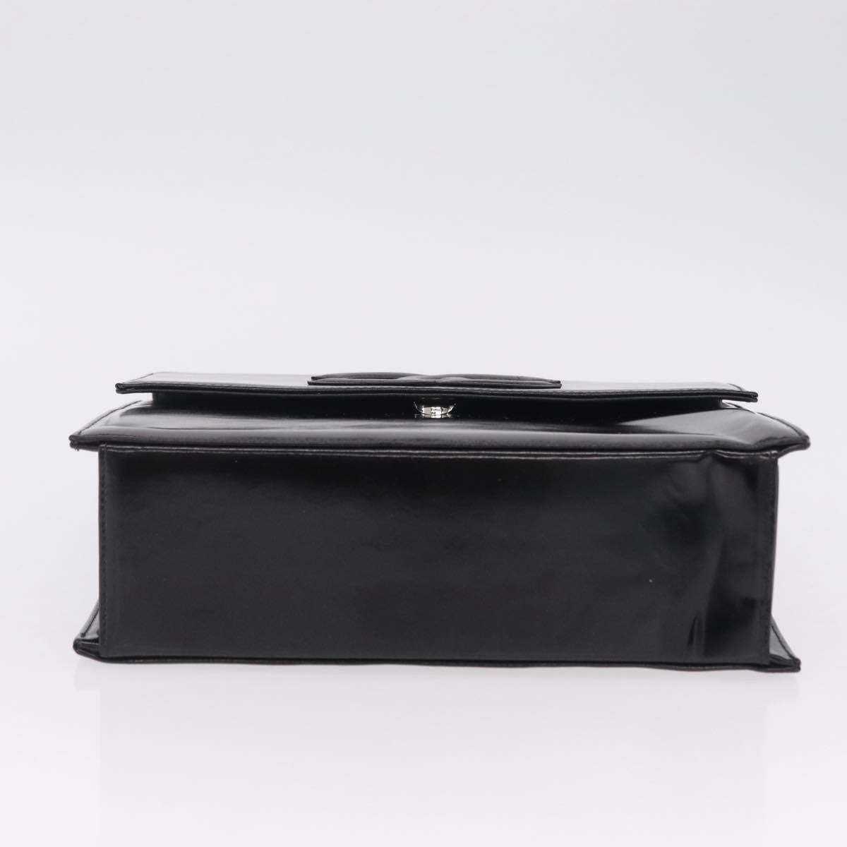 Chanel Vintage CC Box Flap Leather, Black, Patent Leather, Handbag