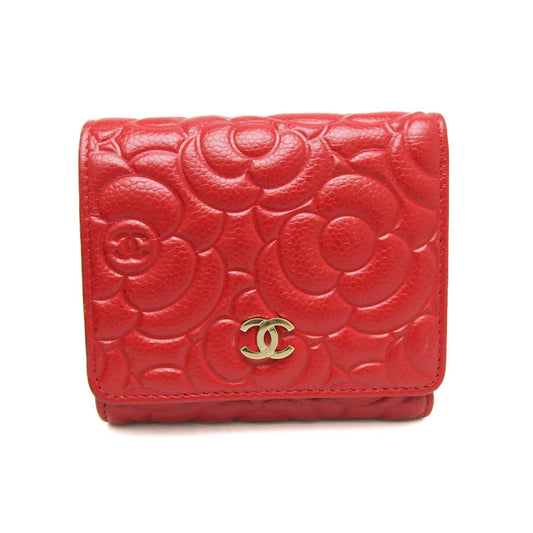 Chanel Camellia, Red, Leather, wallet