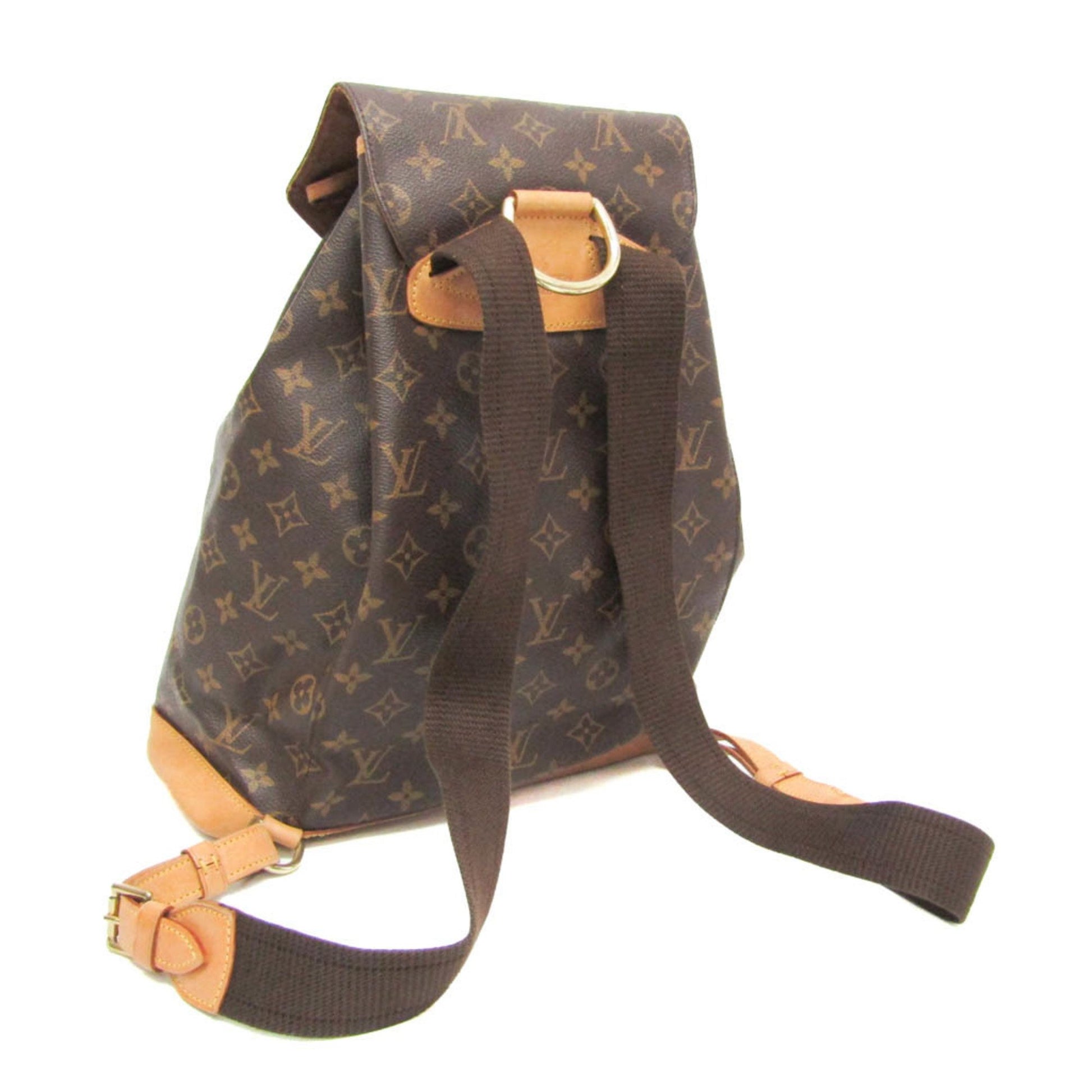 Louis Vuitton Montsouris GM, Brown, Canvas, backpack