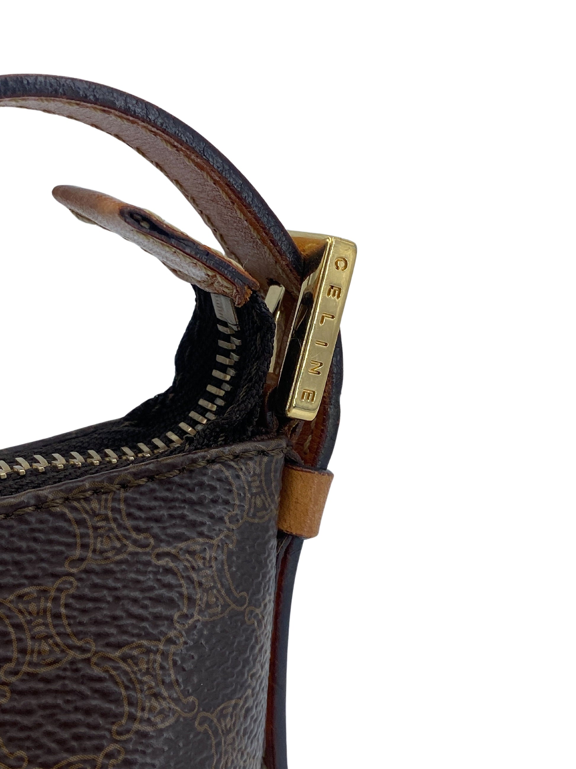 Céline Macadam, Brown, Leather, shoulder