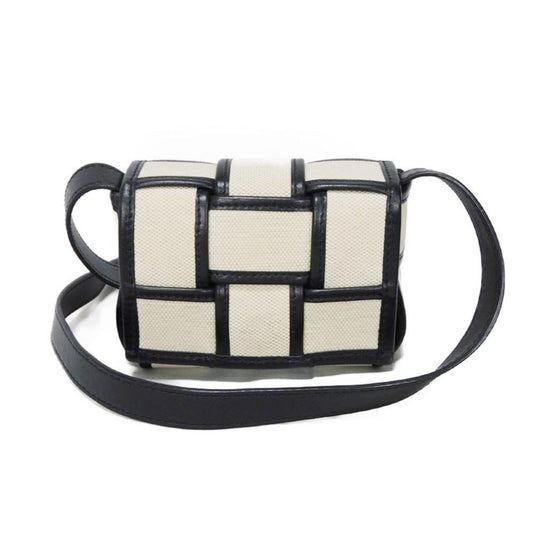 Bottega Veneta Cassette, White, Canvas, shoulder