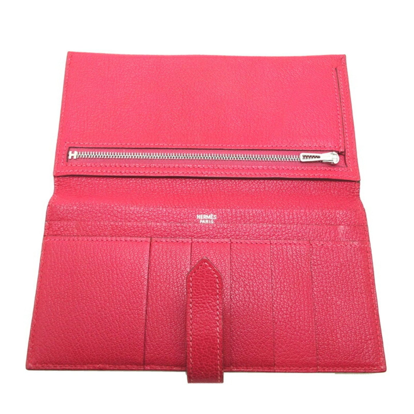 Hermès Béarn, Red, Leather, wallet