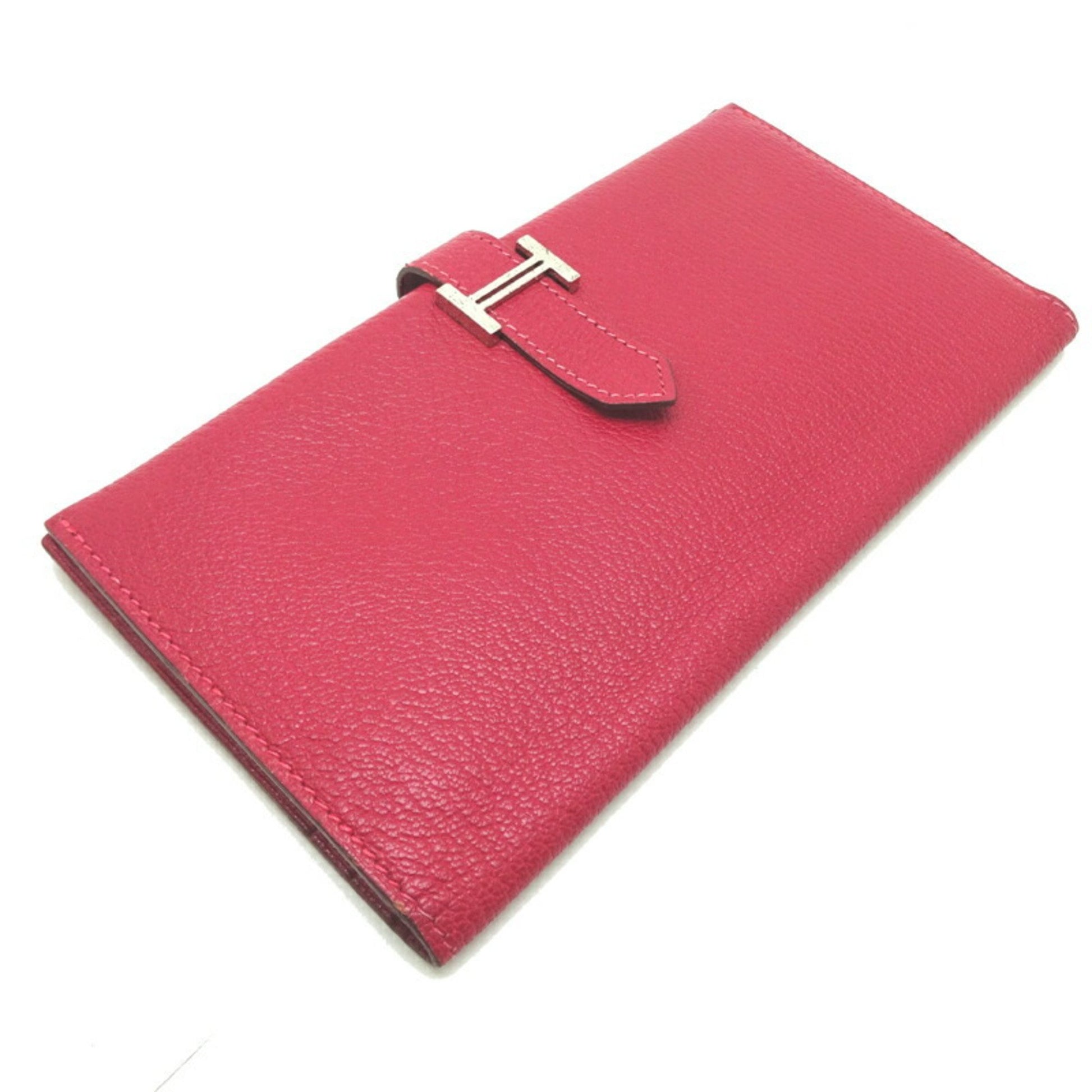 Hermès Béarn, Red, Leather, wallet