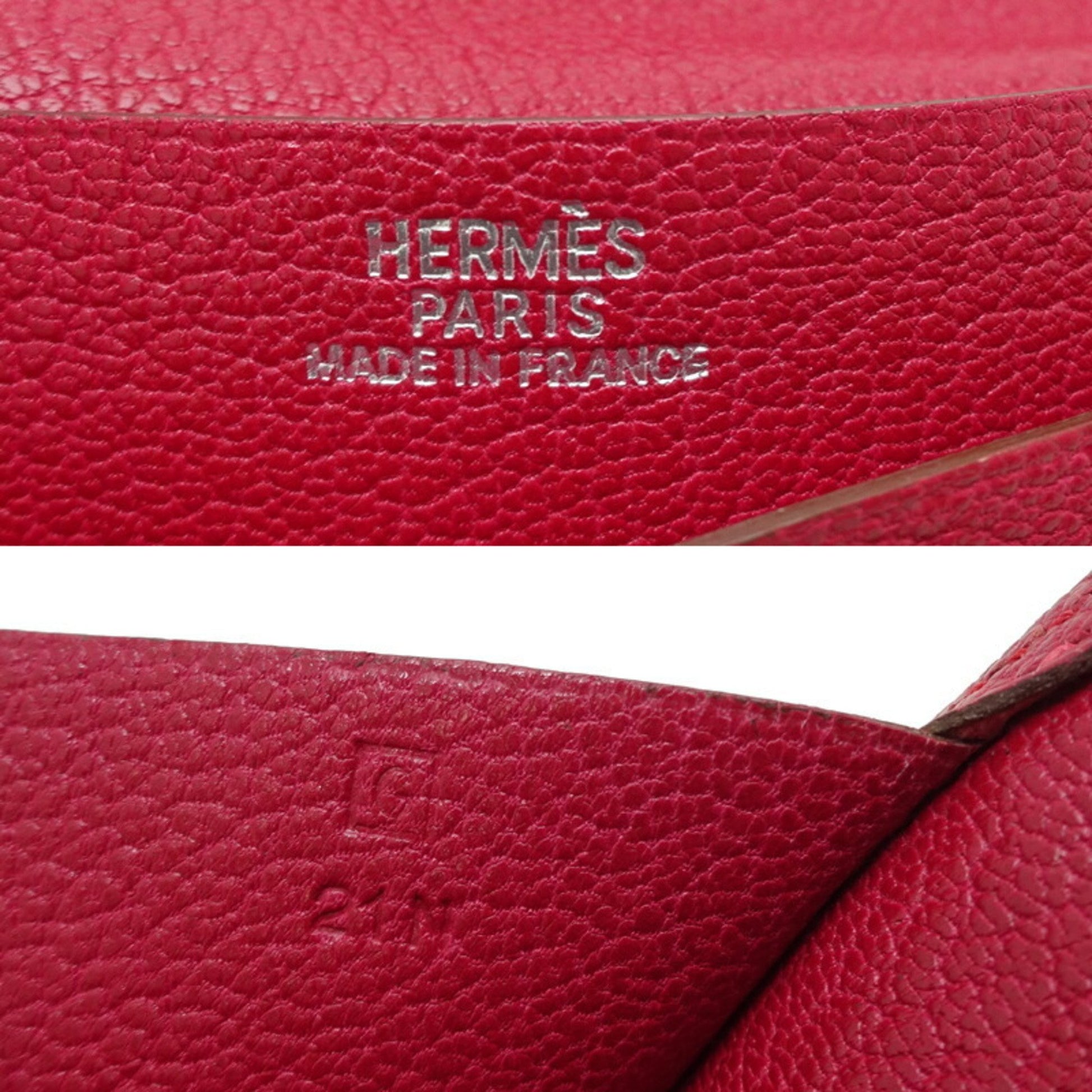 Hermès Béarn, Red, Leather, wallet