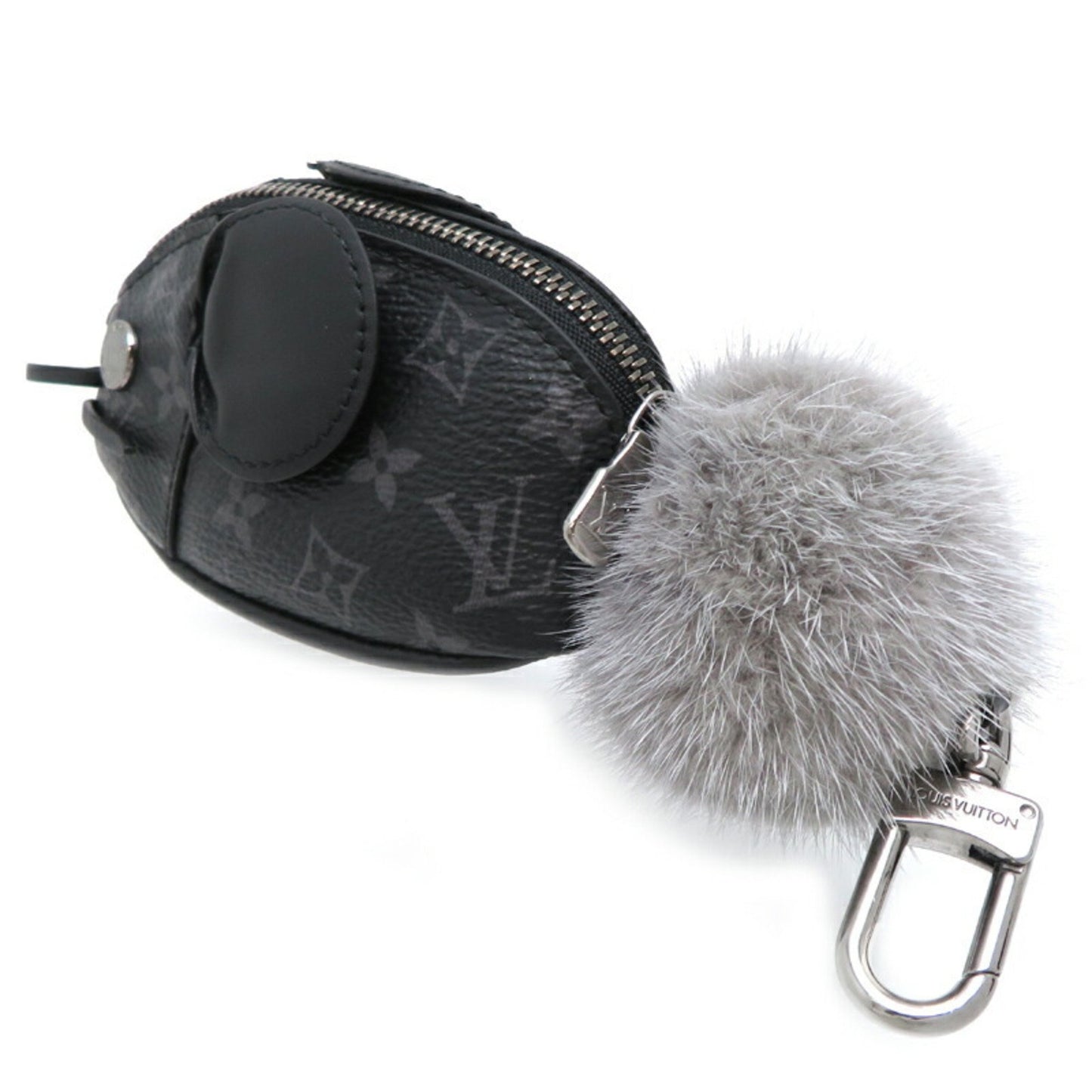 Louis Vuitton Chinchilla, Black, Canvas, clutch