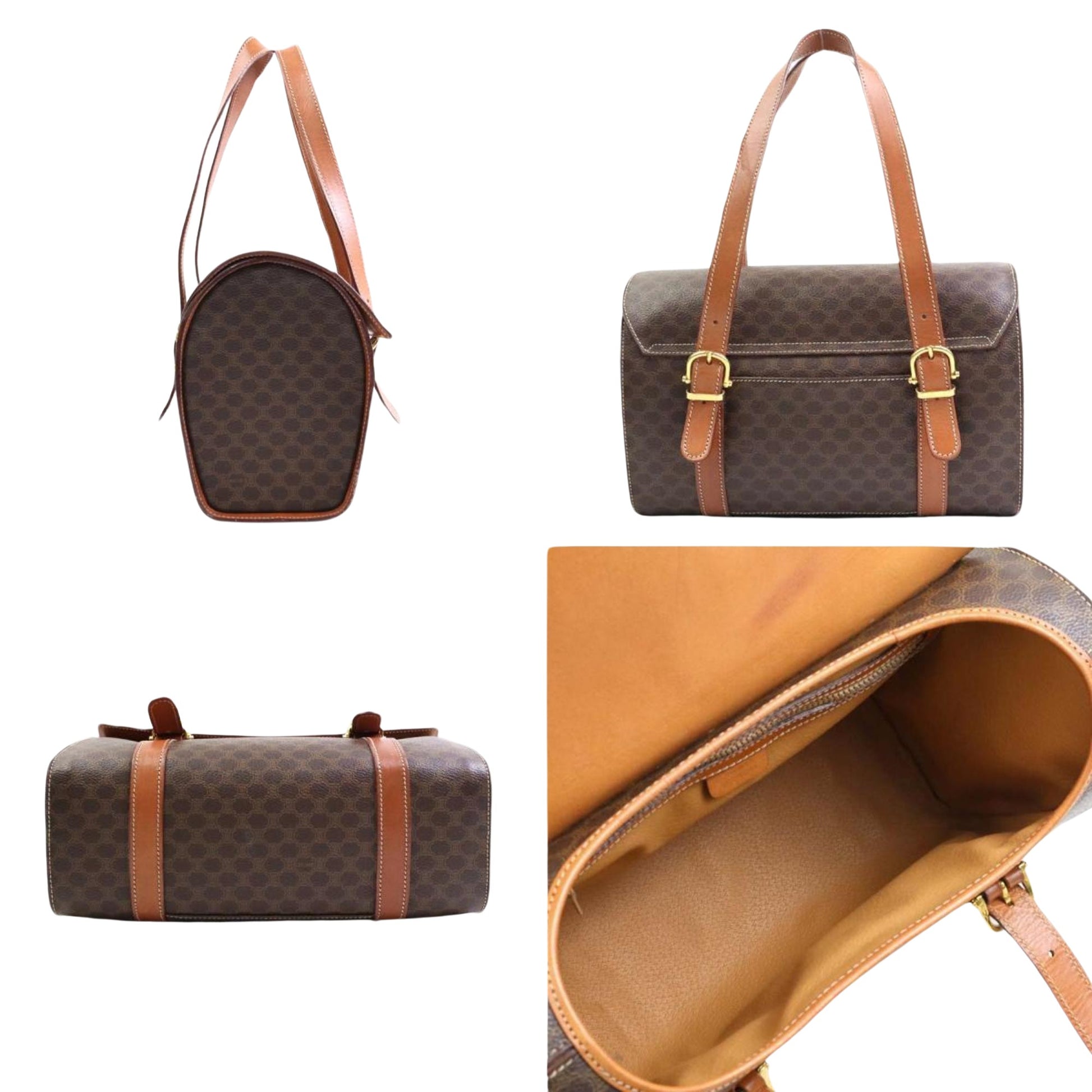 Céline Macadam, Brown, Canvas, handbag