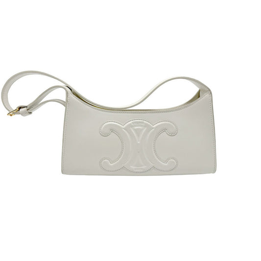 Céline Triomphe, White, Leather, handbag