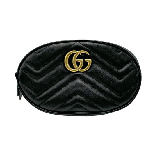 Gucci GG Marmont, Black, Leather, clutch