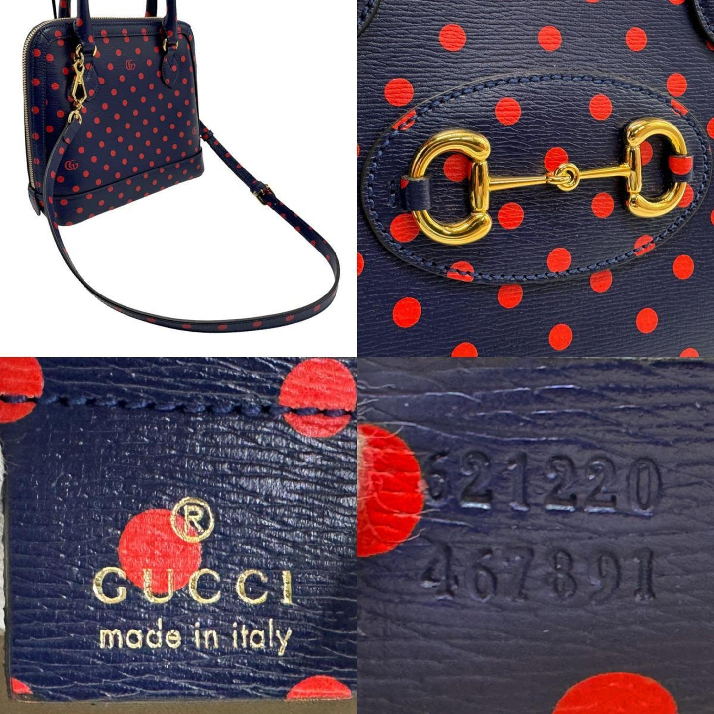 Gucci Horsebit, Navy, Leather, handbag