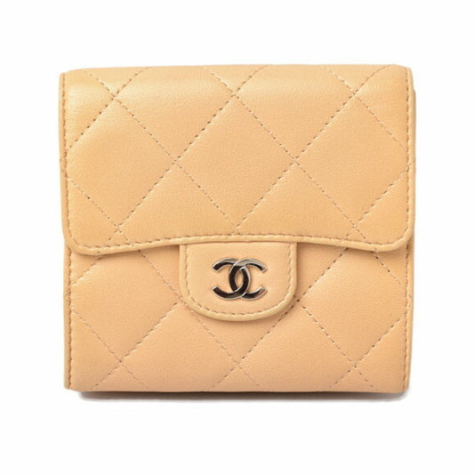 Chanel Timeless, Beige, Leather, wallet