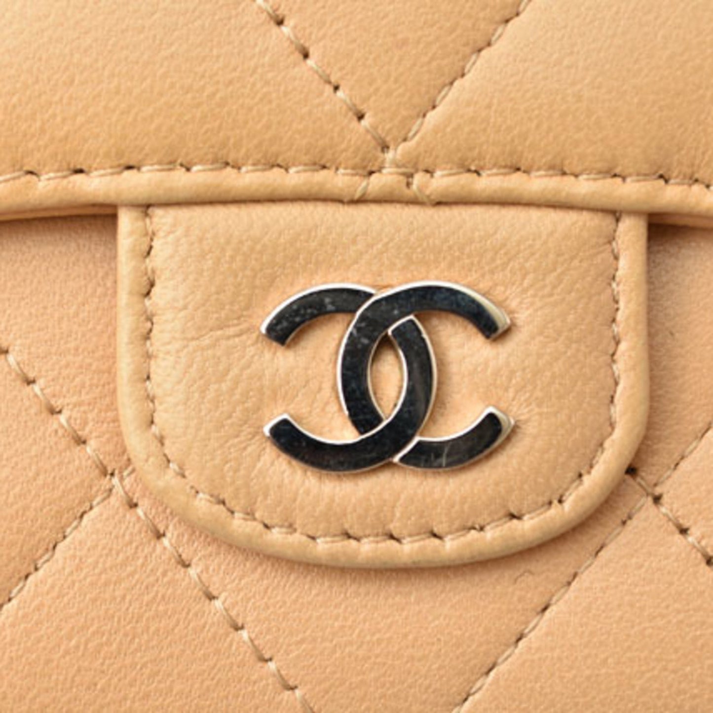 Chanel Timeless, Beige, Leather, wallet