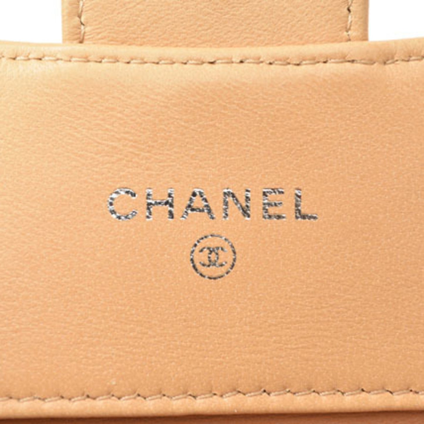 Chanel Timeless, Beige, Leather, wallet