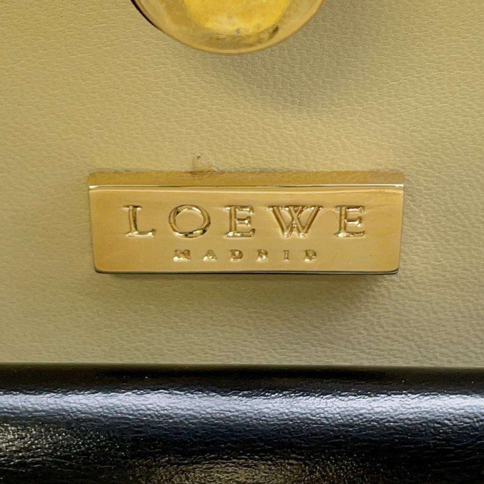 Loewe Postal, Black, Leather, handbag