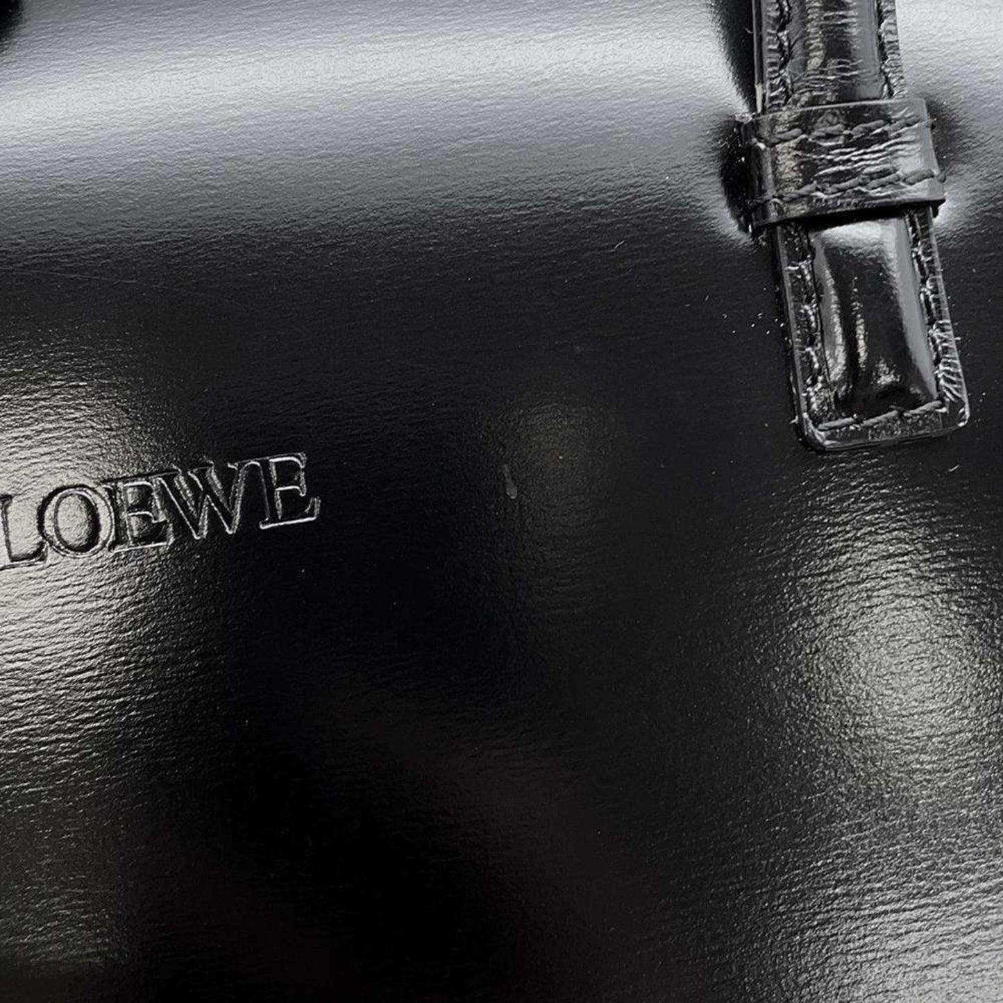 Loewe Postal, Black, Leather, handbag