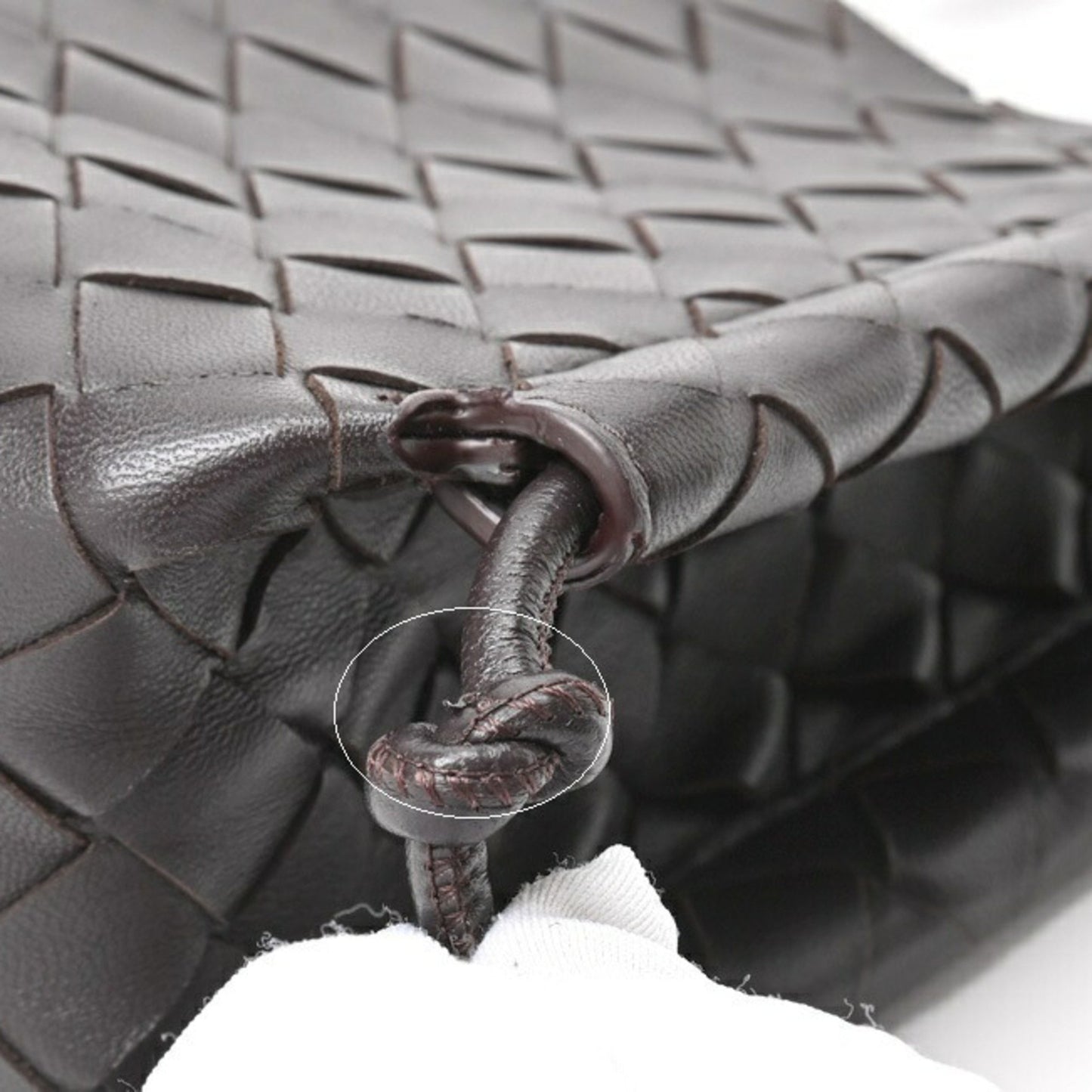 Bottega Veneta Pochette Knot, Brown, Leather, shoulder