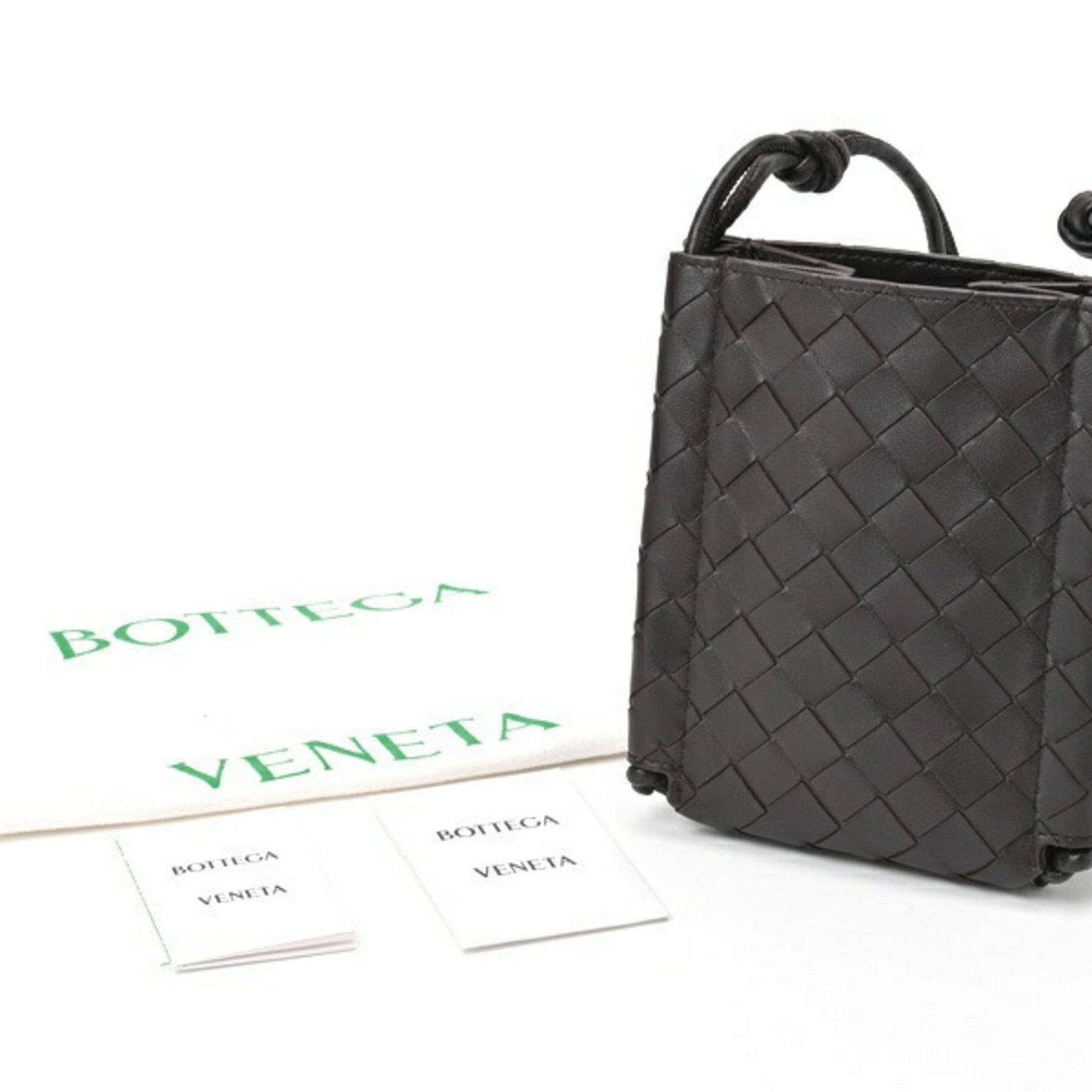 Bottega Veneta Pochette Knot, Brown, Leather, shoulder