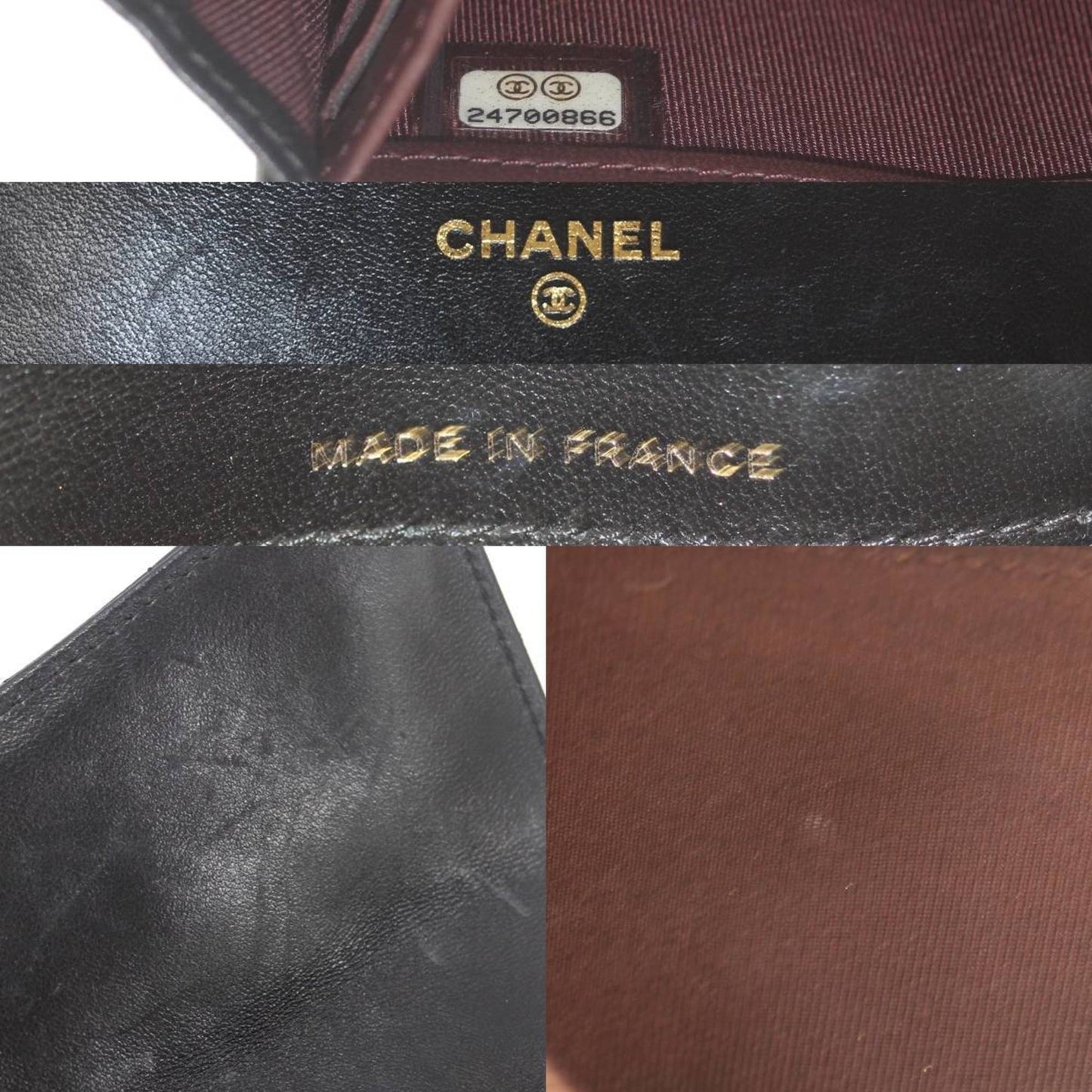 Chanel Matelassé, Black, Leather, wallet