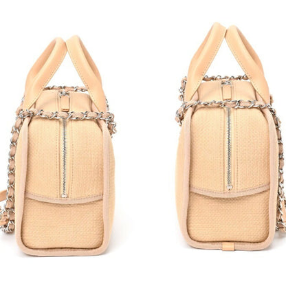 Chanel Deauville, Beige, Canvas, handbag