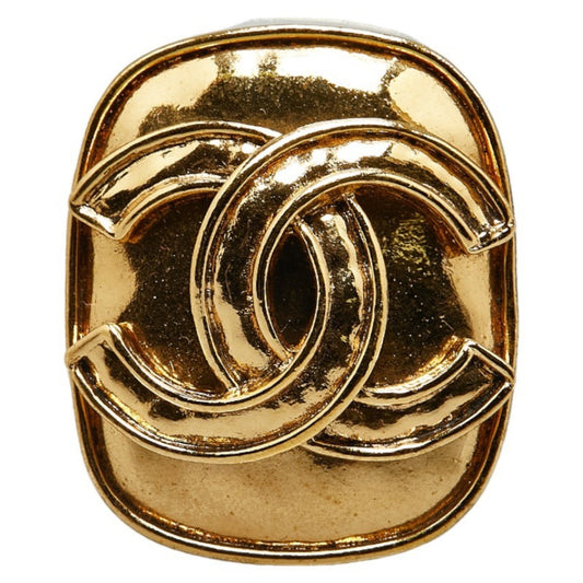 Chanel Logo CC, Gold, Gold Plated, brooch