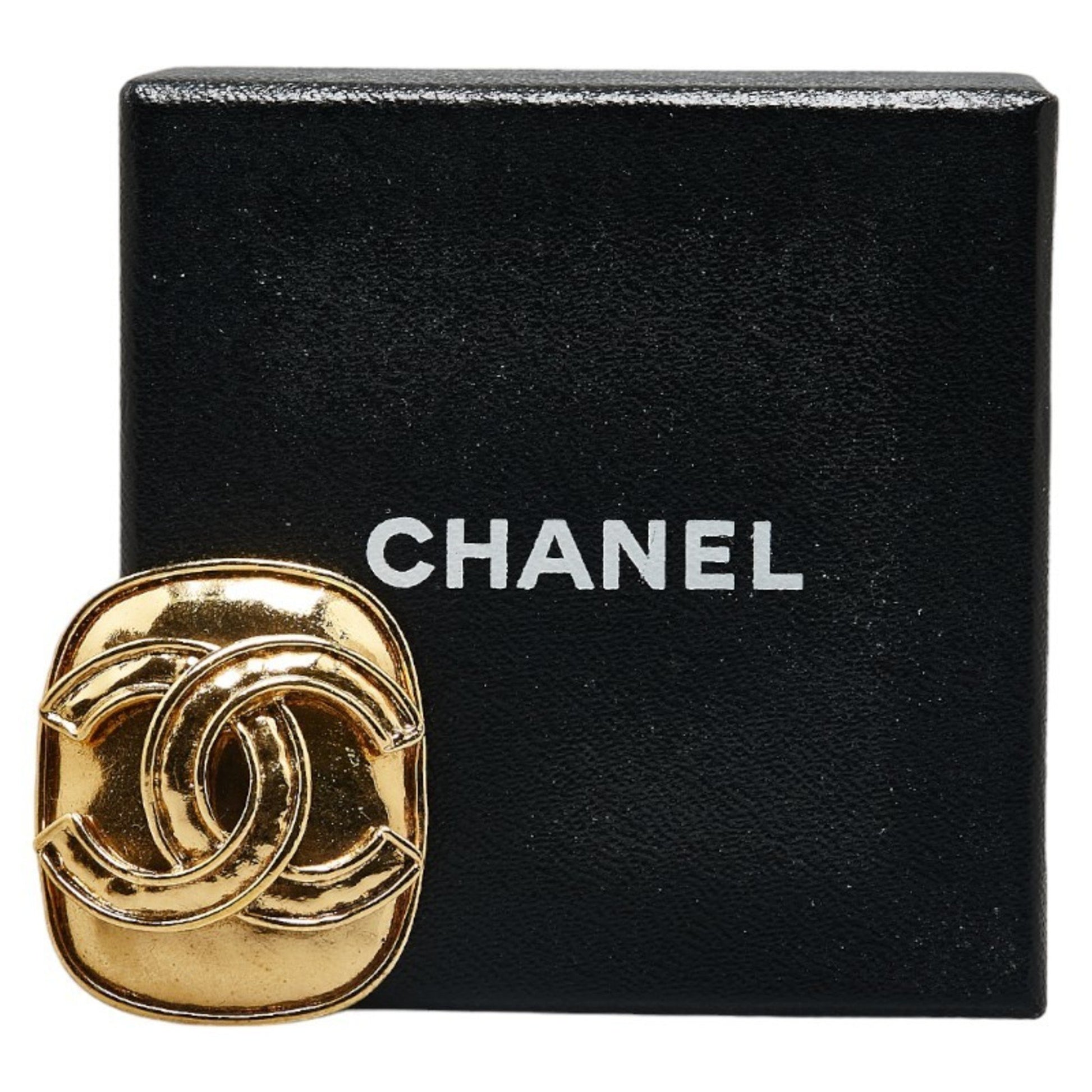 Chanel Logo CC, Gold, Gold Plated, brooch