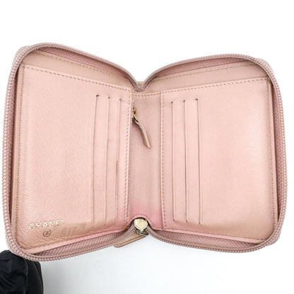 Chanel Boy Zip Around Quilted Patent, Pink, Patent Leather, Wallet