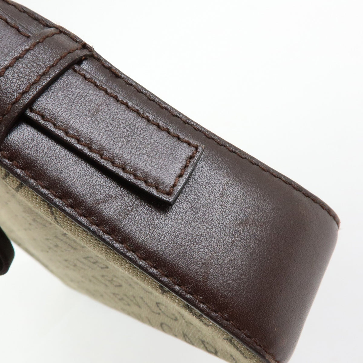 Bvlgari Logomania Canvas with Leather, Khaki, Canvas, Shoulder Bag