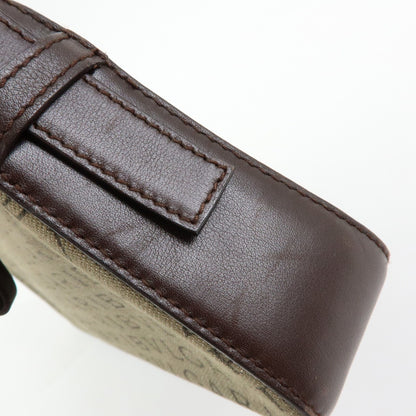 Bvlgari Logomania Canvas with Leather, Khaki, Canvas, Shoulder Bag