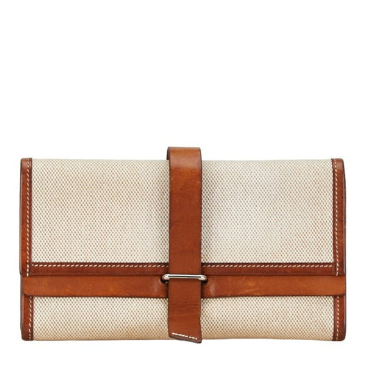 Hermès --, Beige, Canvas, handbag