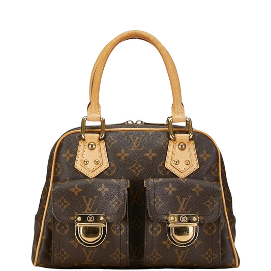 Louis Vuitton Manhattan PM, Brown, Canvas, handbag