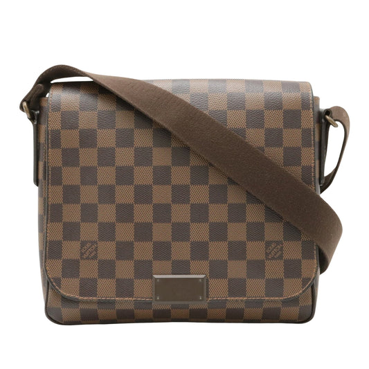 Louis Vuitton District, Brown, Canvas, shoulder