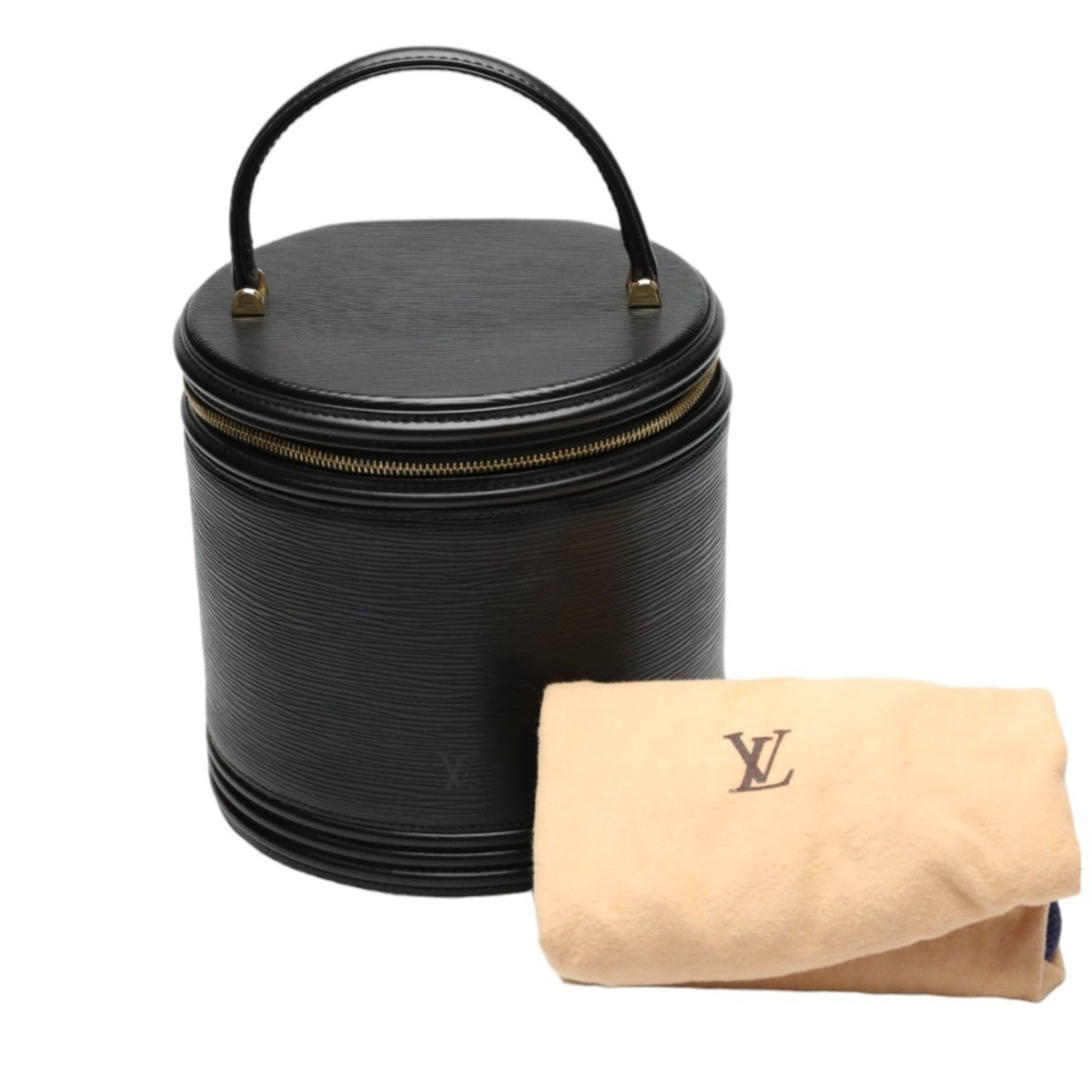 Louis Vuitton Cannes, Black, Leather, handbag