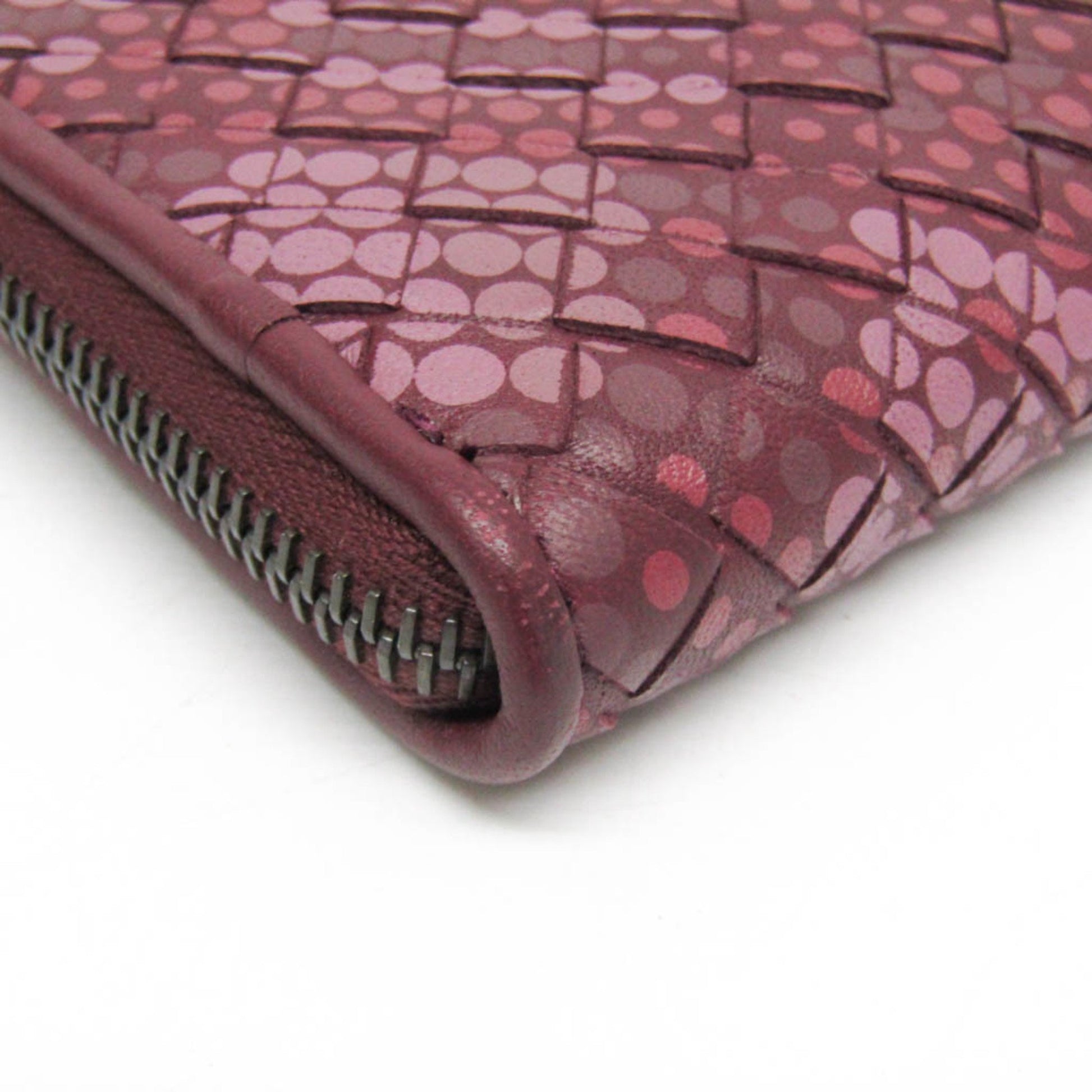 Bottega Veneta Intrecciato, Burgundy, Leather, clutch