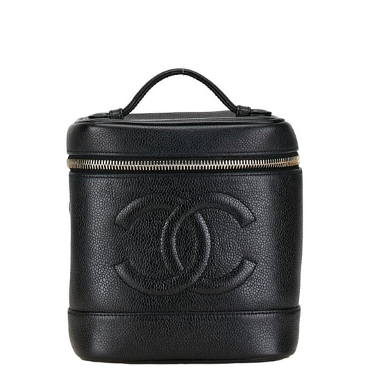 Chanel Vanity, Black, Leather, handbag