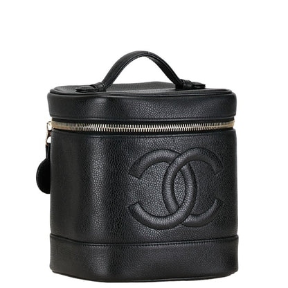 Chanel Vanity, Black, Leather, handbag